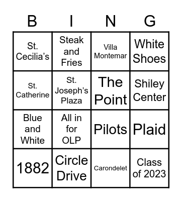 OLP Bingo Card