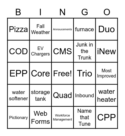Ignite's ICCW 2022 Bingo Card