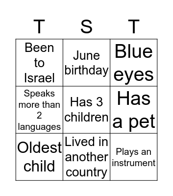 TST BINGO Card