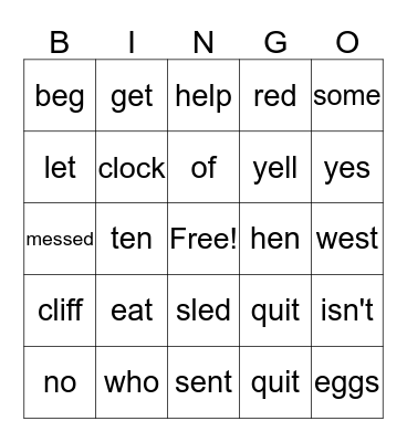 Ist Grade October 2015 Bingo Card