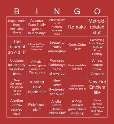 Disku's Bingo Card