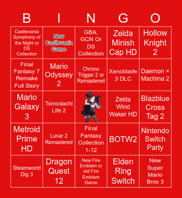 Nintendo direct Bingo Card