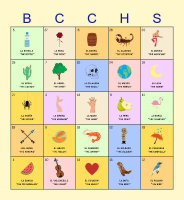 Patriot Loteria Bingo Card