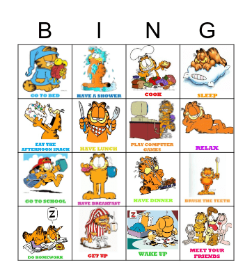 Daily routines Bingo Card