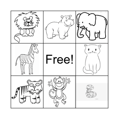 Animals Bingo Card