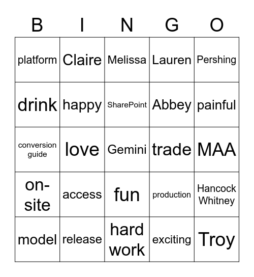 ISG Bingo Card Bingo Card