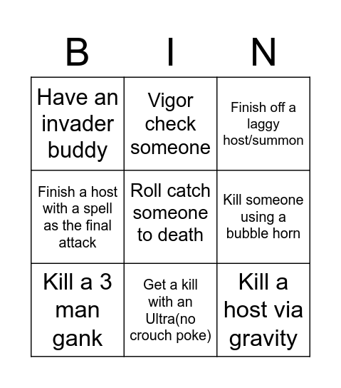 Prod bingo challenge Bingo Card