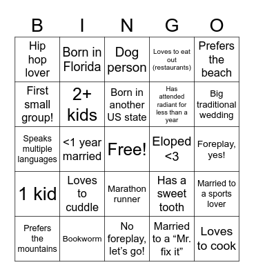 Get To Know Us Bingo! Bingo Card
