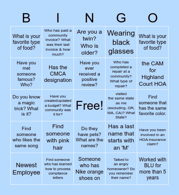Scavenger Hunt BINGO! Bingo Card