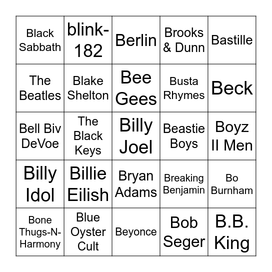 Game 2 Bingo Card