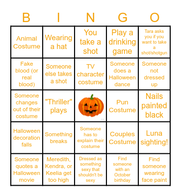 Halloween Bingo Card