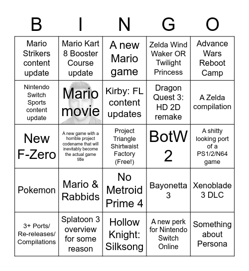 Nintendo Direct Sept. 2022 Bingo Card