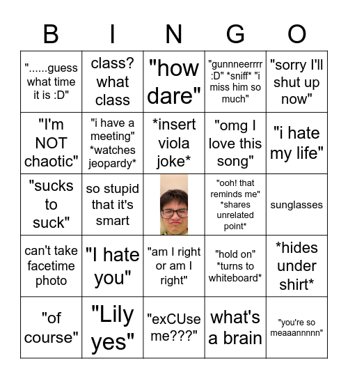 Kyle Bingo Card