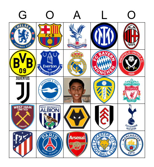 Premier League Bingo Card