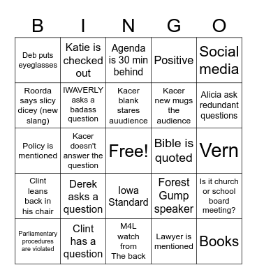 9/12/2022 school board Bingo Card