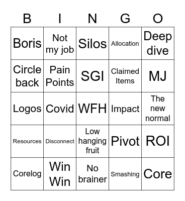 KN's Buzzword Bingo Card