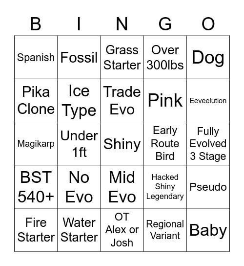 Poke Bingo Card