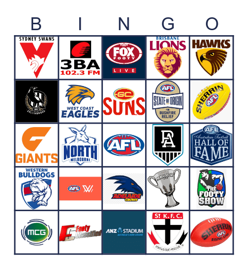 AFL Bingo Card