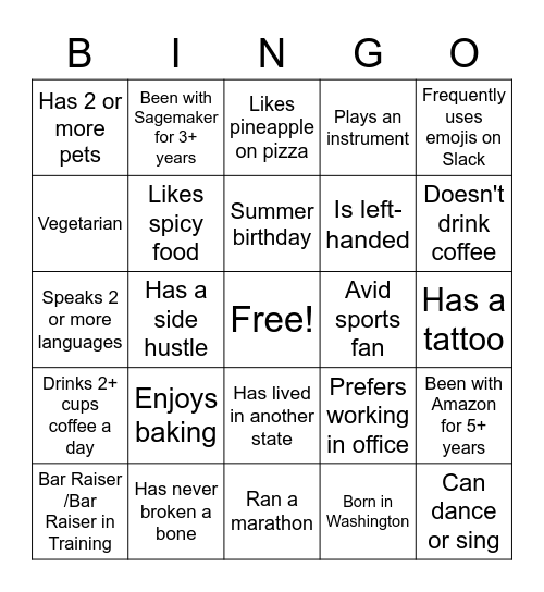 Bingo Card