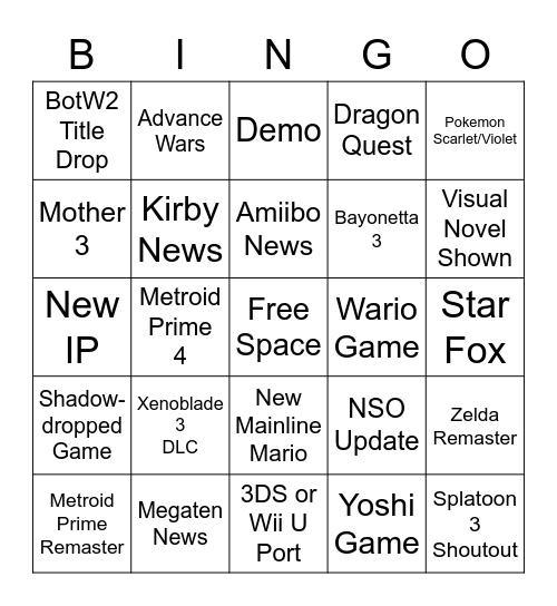 Direct Bingo Card