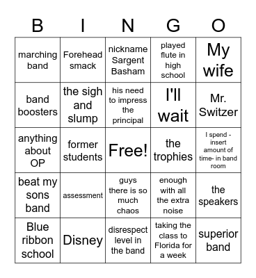 Basham bingo 2 Bingo Card