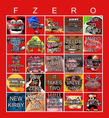 BORING NINTENDO DIRECT BINGO CARD Bingo Card