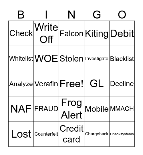 I've Been FRAUDED! Bingo Card