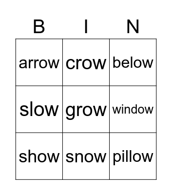 ow Sound Bingo Card