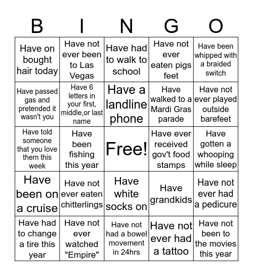 "The Have and Have Nots" Bingo Card