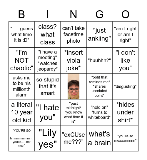 Kyle Bingo Card