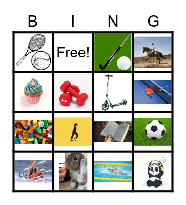 My hobby is doing ___. I do it __ times a week Bingo Card