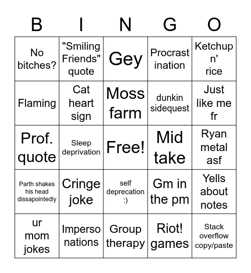 arsonist bingo pog Bingo Card