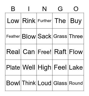 Listening Bingo Card