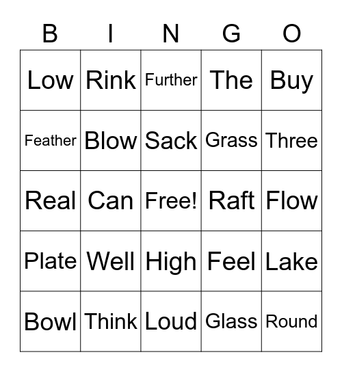 Listening Bingo Card