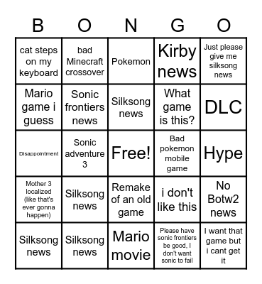 Direct bongo Bingo Card