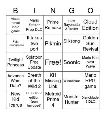 Danni Bingo Card