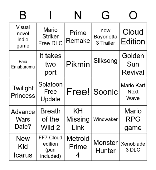 Danni Bingo Card