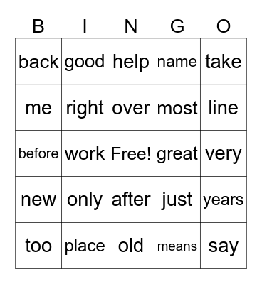 Bingo Card Bingo Card
