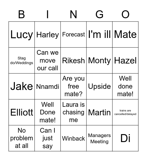 Jack Sherry Phrases Bingo Card