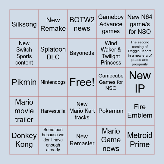 The hopefully-not-disappointing September Direct Bingo! Bingo Card