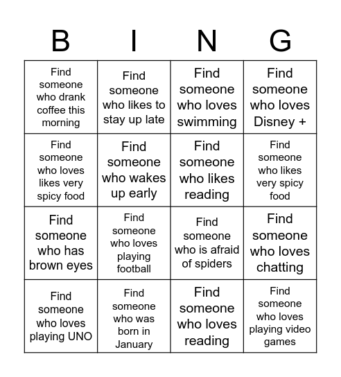 WHAT WE LOVE... Bingo Card