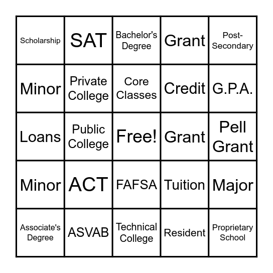 Reach Higher Lingo Bingo Card