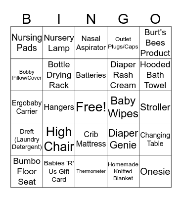 BABY BINGO! Bingo Card