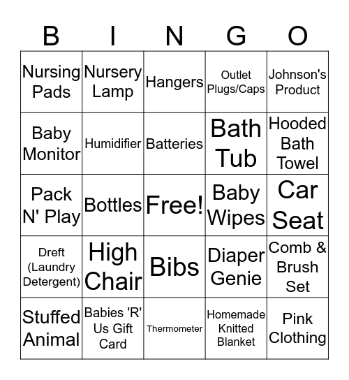 BABY BINGO! Bingo Card