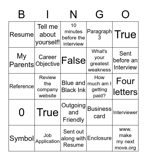 Chapter 2 and 3 Review Bingo Card