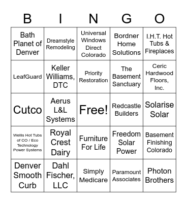 Nationwide Expos Bingo Card