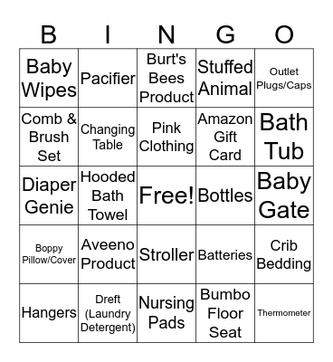 BABY BINGO! Bingo Card