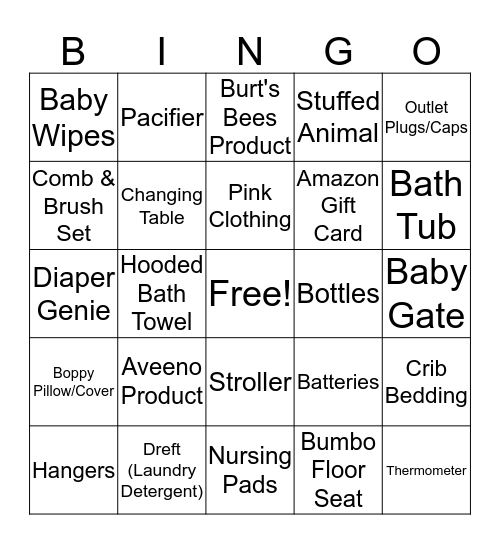 BABY BINGO! Bingo Card