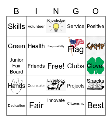 4-H Ultimate Bingo Card