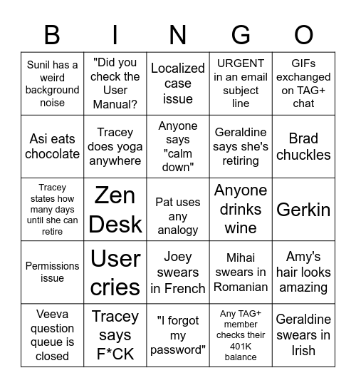 Ascend Go Live Bingo Card